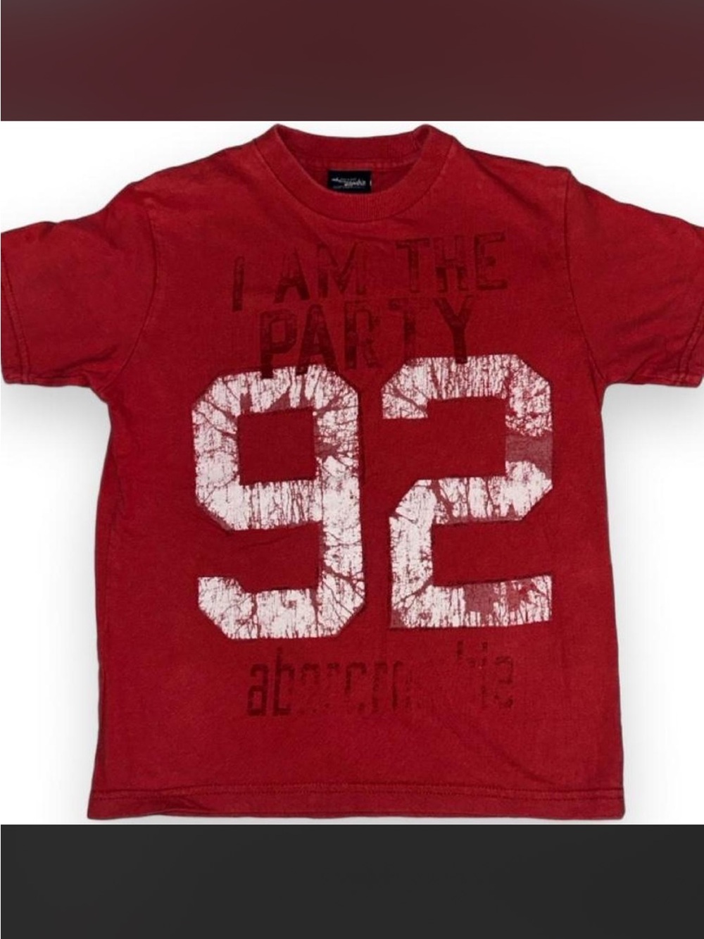 Abercrombie & Fitch Red Short Sleeve Graphic Tee with White '92'